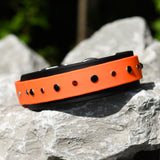 Orange and Black Rhinestone BioThane Dog Collar