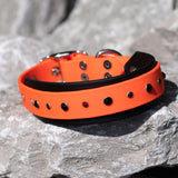 Orange and Black Rhinestone BioThane Dog Collar