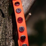 Orange Rhinestone Biothane Dog Collar